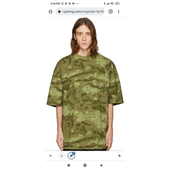 Yeezy Season 3 Heavy Knit Oversize Short Sleeve T Shirt KW3M100 Men Large L CAMO